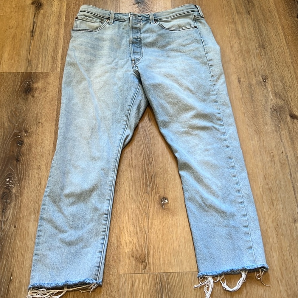 Vintage Levi's 501 S Jeans Y2K 90s Light Wash Distressed W 32 L 28